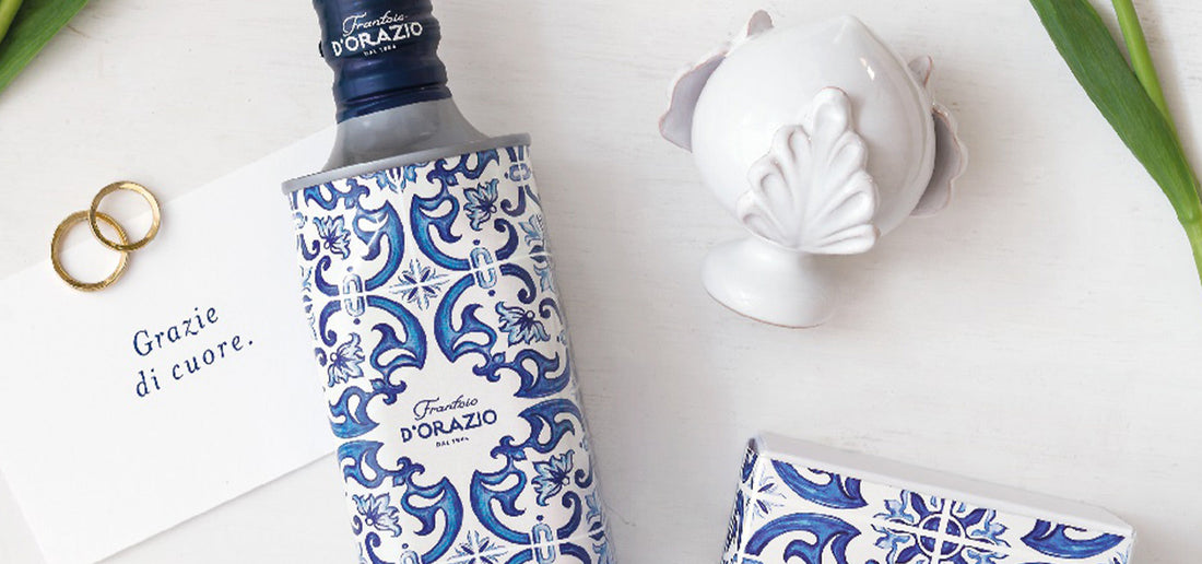 Bottiglie di olio come bomboniere, quando il buono incontra il bello