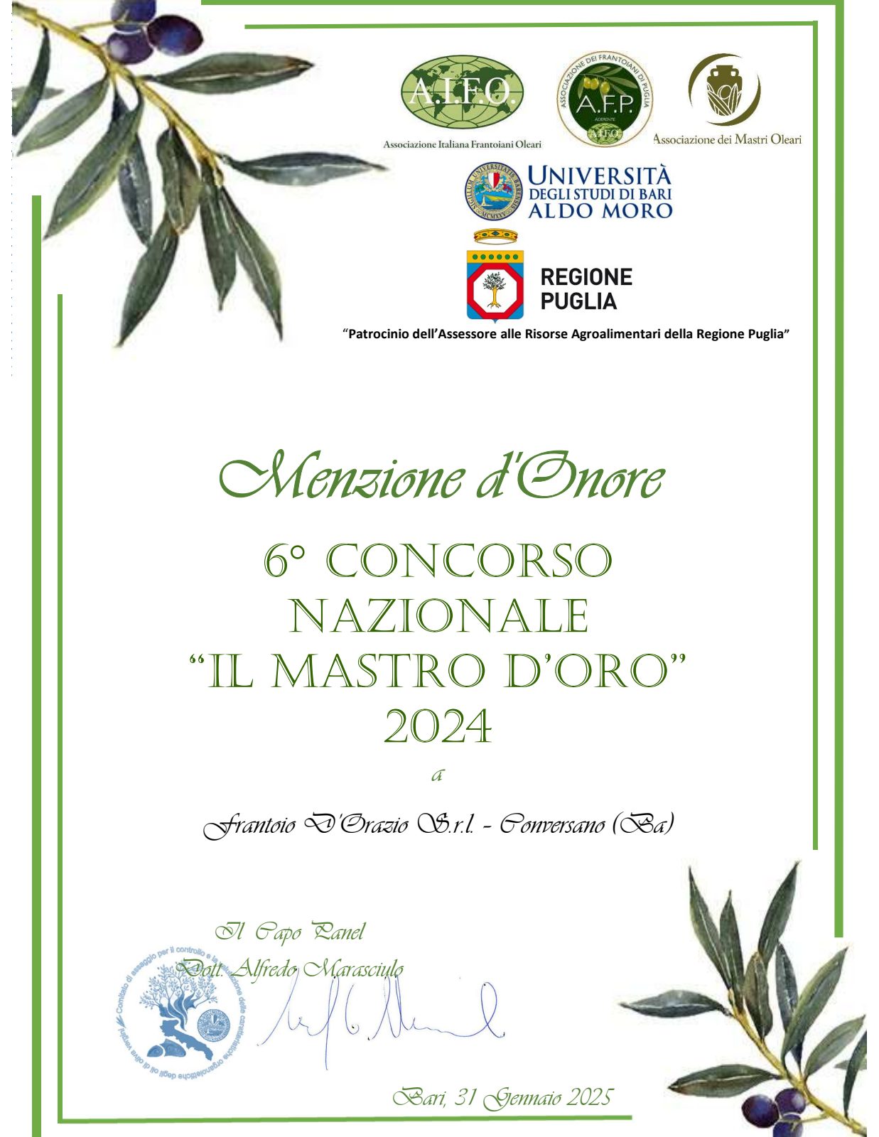 Attestato: Il Mastro d'Oro